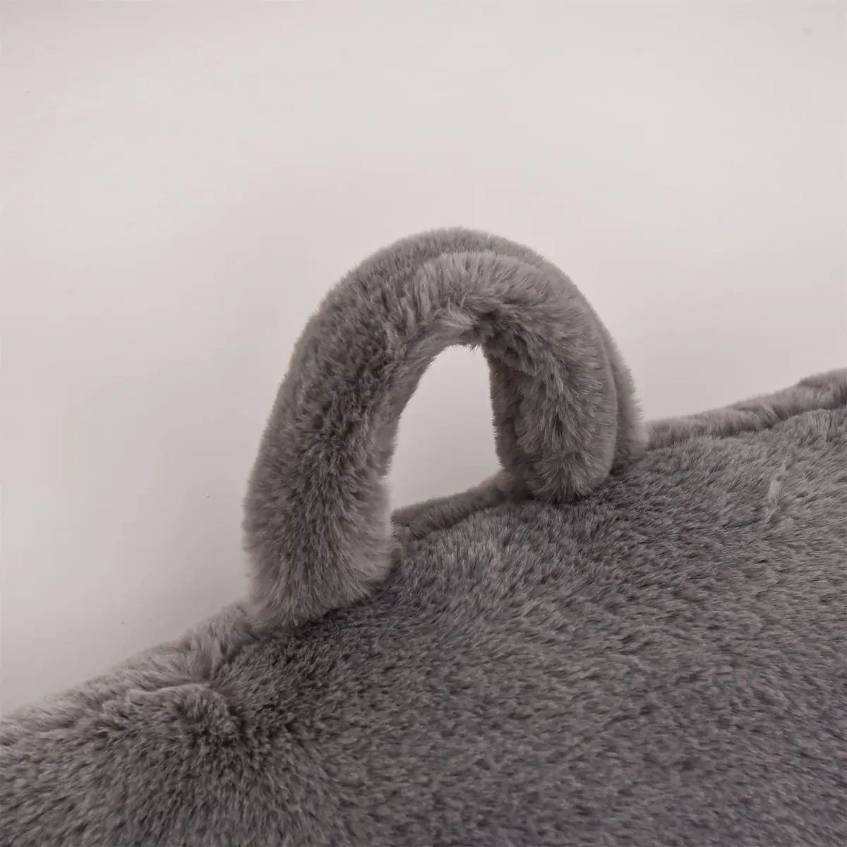 Aimuan Bed Rest Pillow with Arms | Rabbit Fur Cushion for Adults & Teens, 18in Support, Grey - view 8