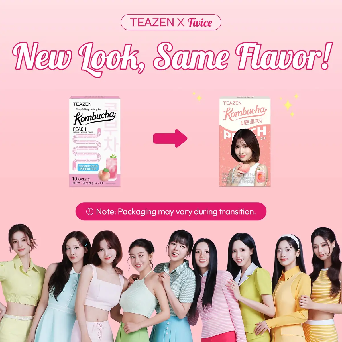 TEAZEN Peach Kombucha Powder 1.76oz | Hydration & Probiotics, Sugar-Free, Live Cultures, On-the-Go Pack - view 3