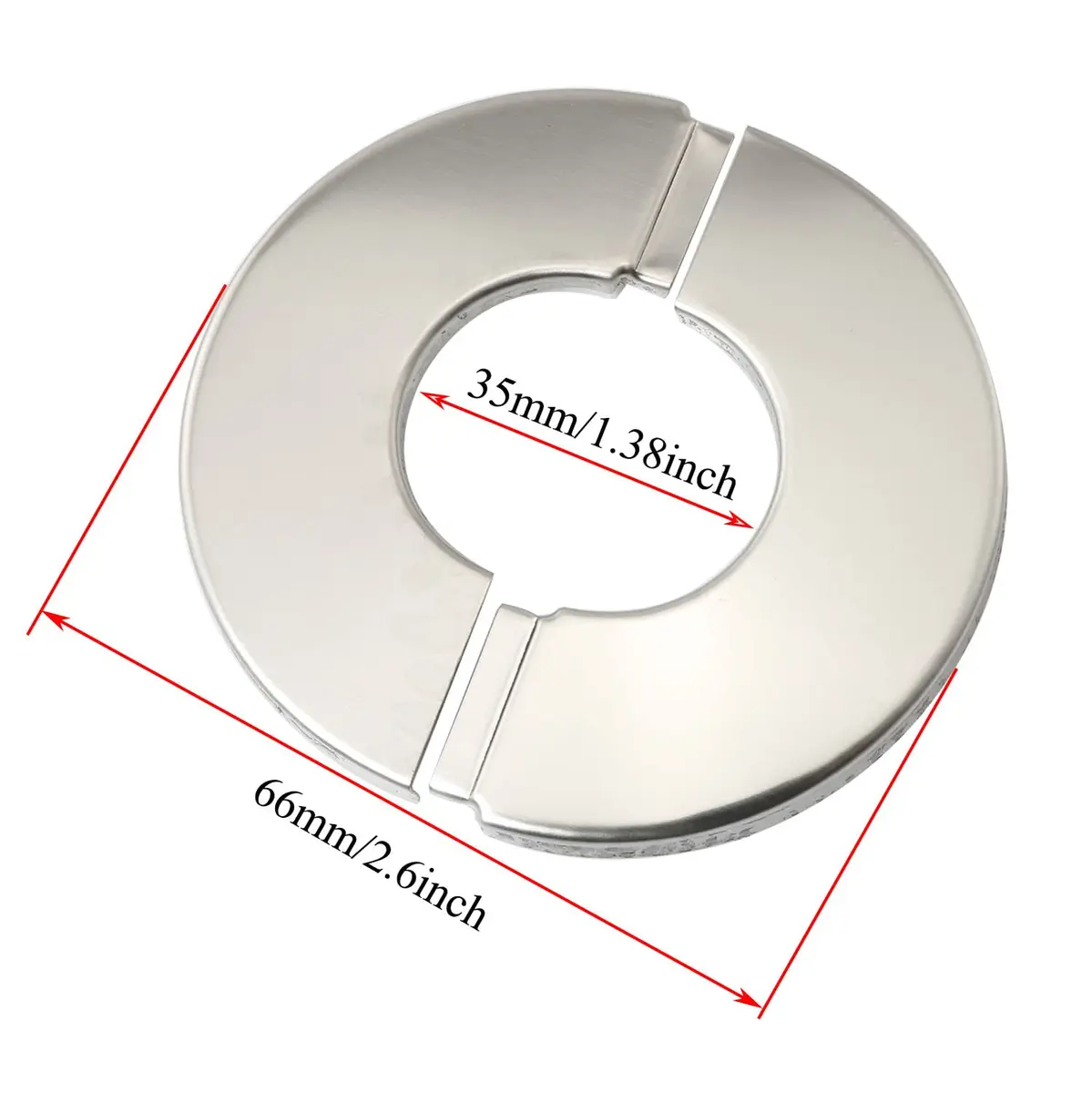 PZRT 2pcs Wall Split Flange, Stainless Steel Round Escutcheon Plate for 35mm Diameter Pipe | Rust-proof & Easy Install - view 4