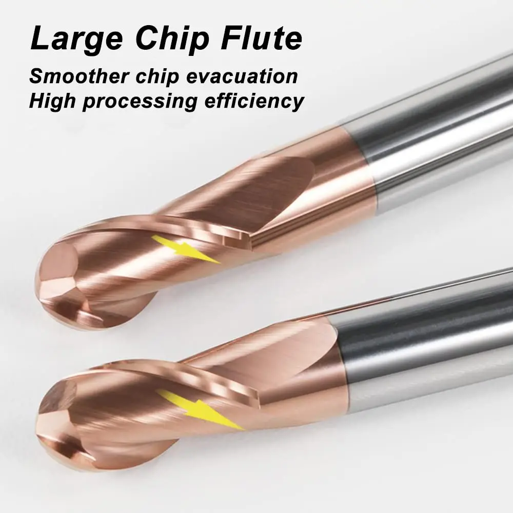ASNOMY 1-4mm Ball Nose Carbide End Mill Set 5 Pcs | Solid Carbide HRC55 AlTiN Coated CNC Cutter Router Bits for Steel - view 6