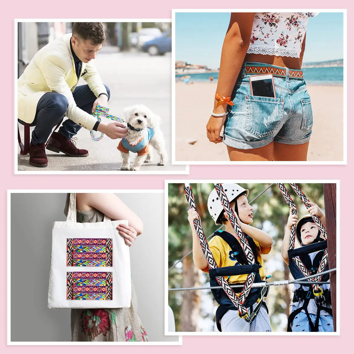 Grosun 6 Rolls 1.5 inch Nylon Webbing Belt Webbing Straps Purse Straps Backpack Straps Nylon Belt Patterns | 3.8cm x 3m | Durable & Stylish - view 7