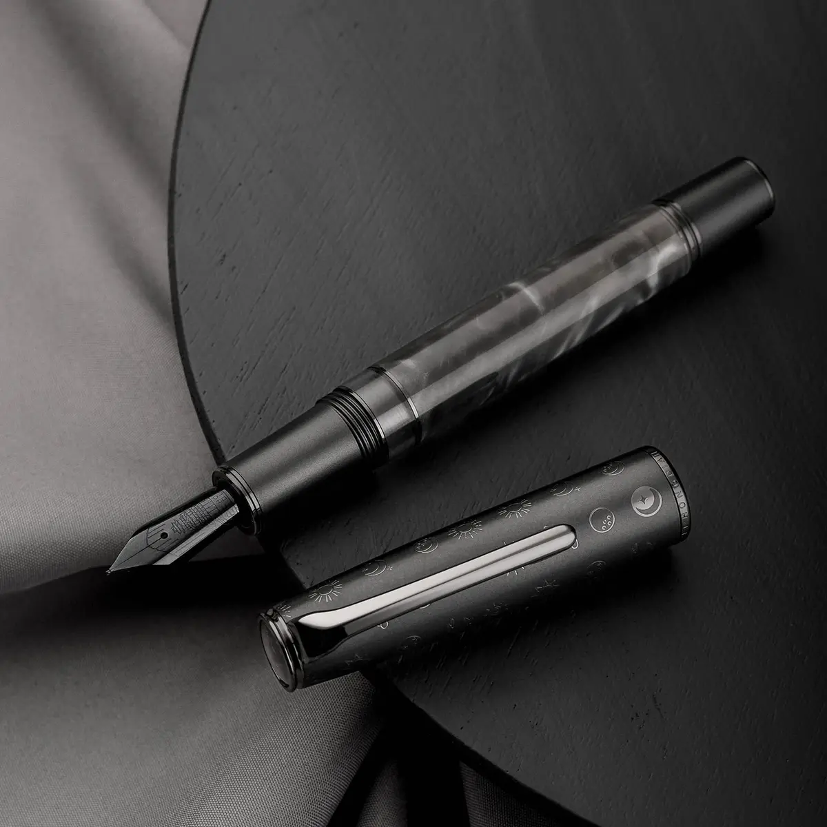 Asvine Hongdian N7 Gray Resin Fountain Pen 0.6mm | Classic Piston Filler, Smooth Writing, Luxury Gift (70-120 chars) - view 5