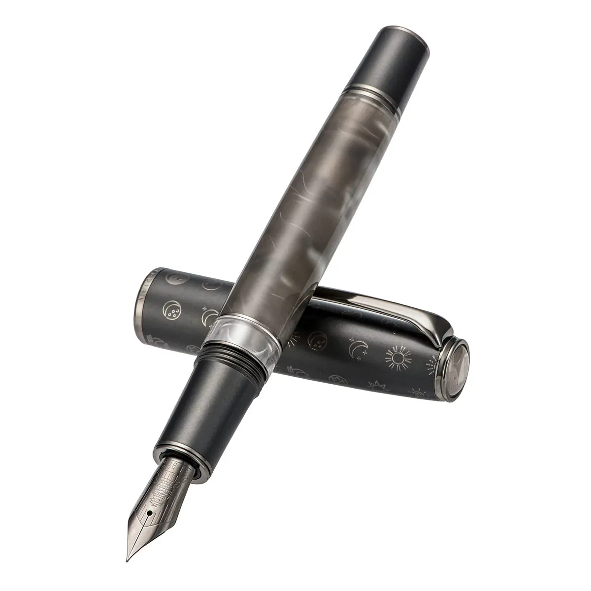 Asvine Hongdian N7 Gray Resin Fountain Pen 0.6mm | Classic Piston Filler, Smooth Writing, Luxury Gift (70-120 chars) - view 2