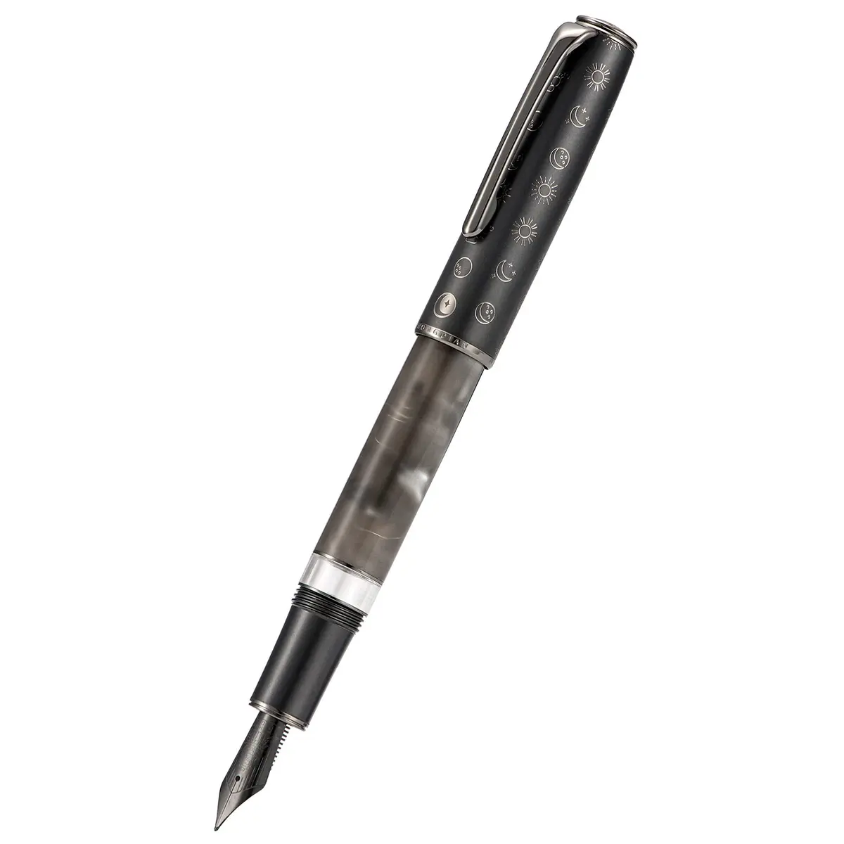 Asvine Hongdian N7 Gray Resin Fountain Pen 0.6mm | Classic Piston Filler, Smooth Writing, Luxury Gift (70-120 chars) - view 3