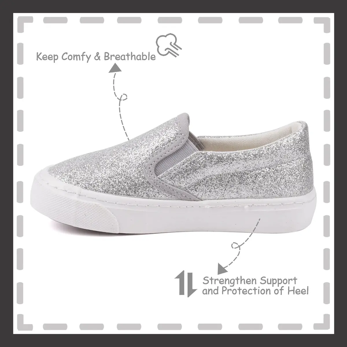 Toandon Toddler Kids Sneakers Canvas Shoes Loafers Size 9 | Lightweight & Breathable for Active Kids - view 5