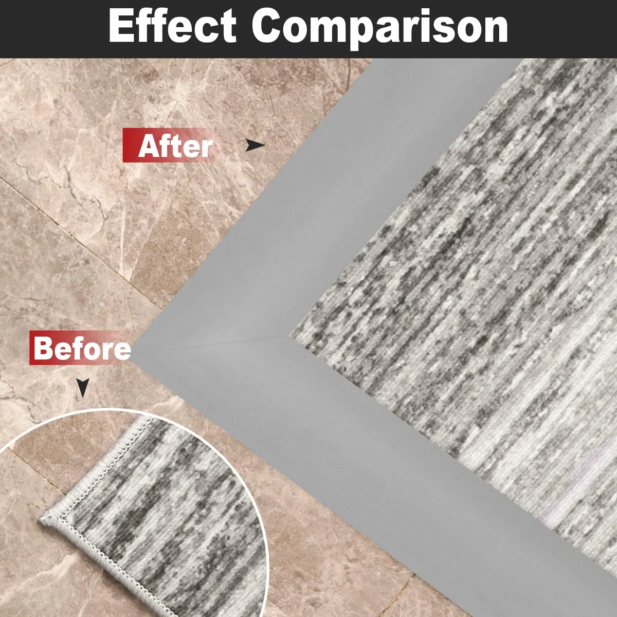 MYFAMIREA Gray PVC Floor Transition Strip 3.05 m (10 ft) | Self-Adhesive Edging Trim for Doorways Under 5 mm Height - view 7