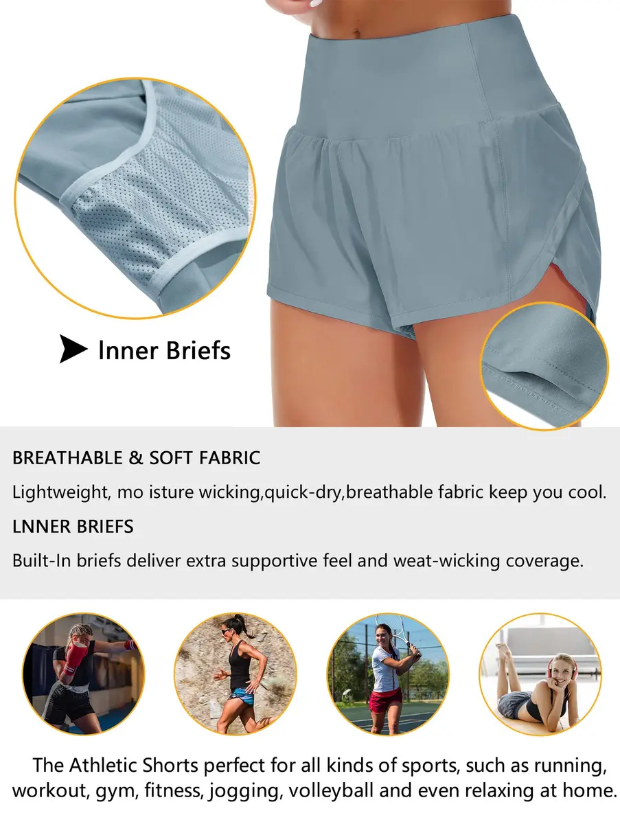 Origiwish Women's High Waisted Running Shorts Quick Dry Workout Shorts | Breathable, Lightweight & Supportive (70-120 chars) - view 7