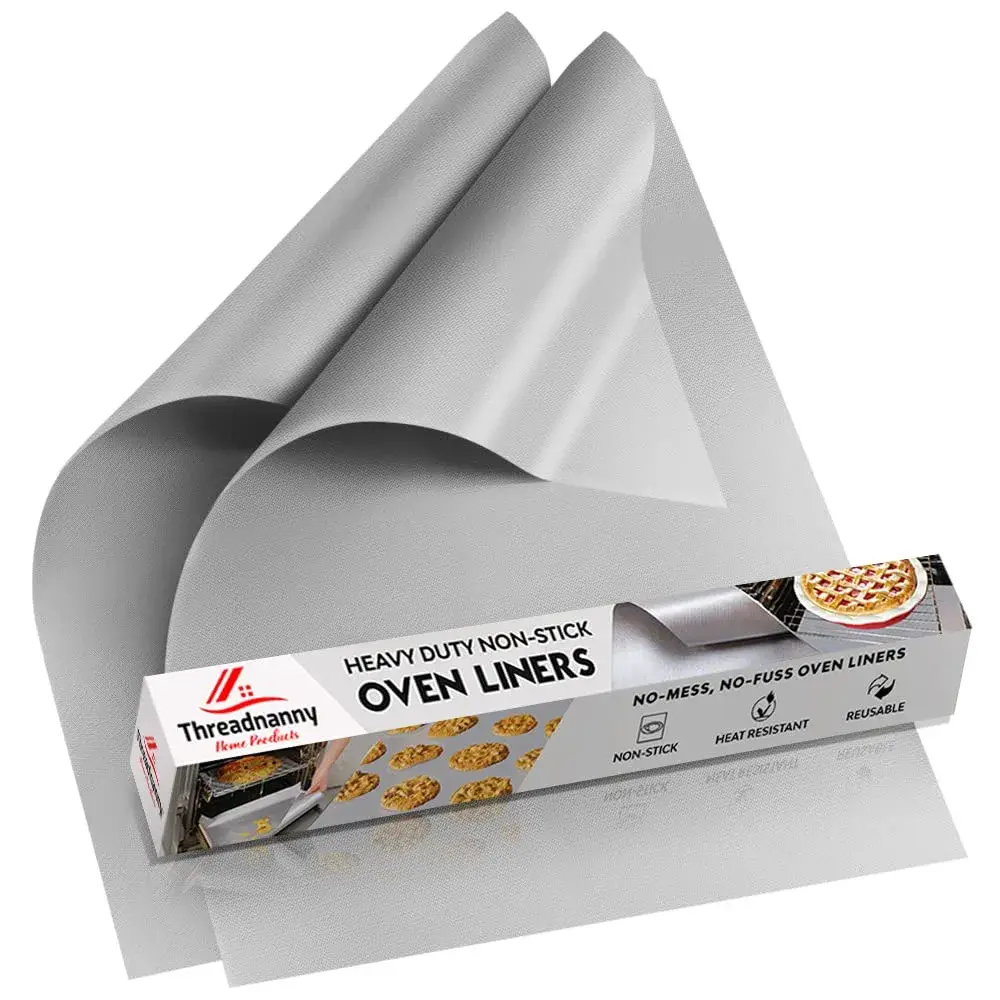 ThreadNanny Oven Liners 2 Pack 43cm x 63.5cm (17"x 25") | Protects Oven from Spills, BPA & PFOA Free - main product image