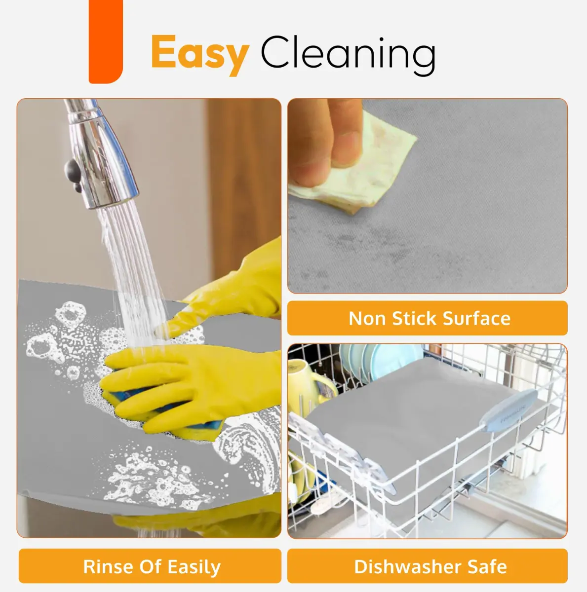 ThreadNanny Oven Liners 2 Pack 43cm x 63.5cm (17"x 25") | Protects Oven from Spills, BPA & PFOA Free - view 6