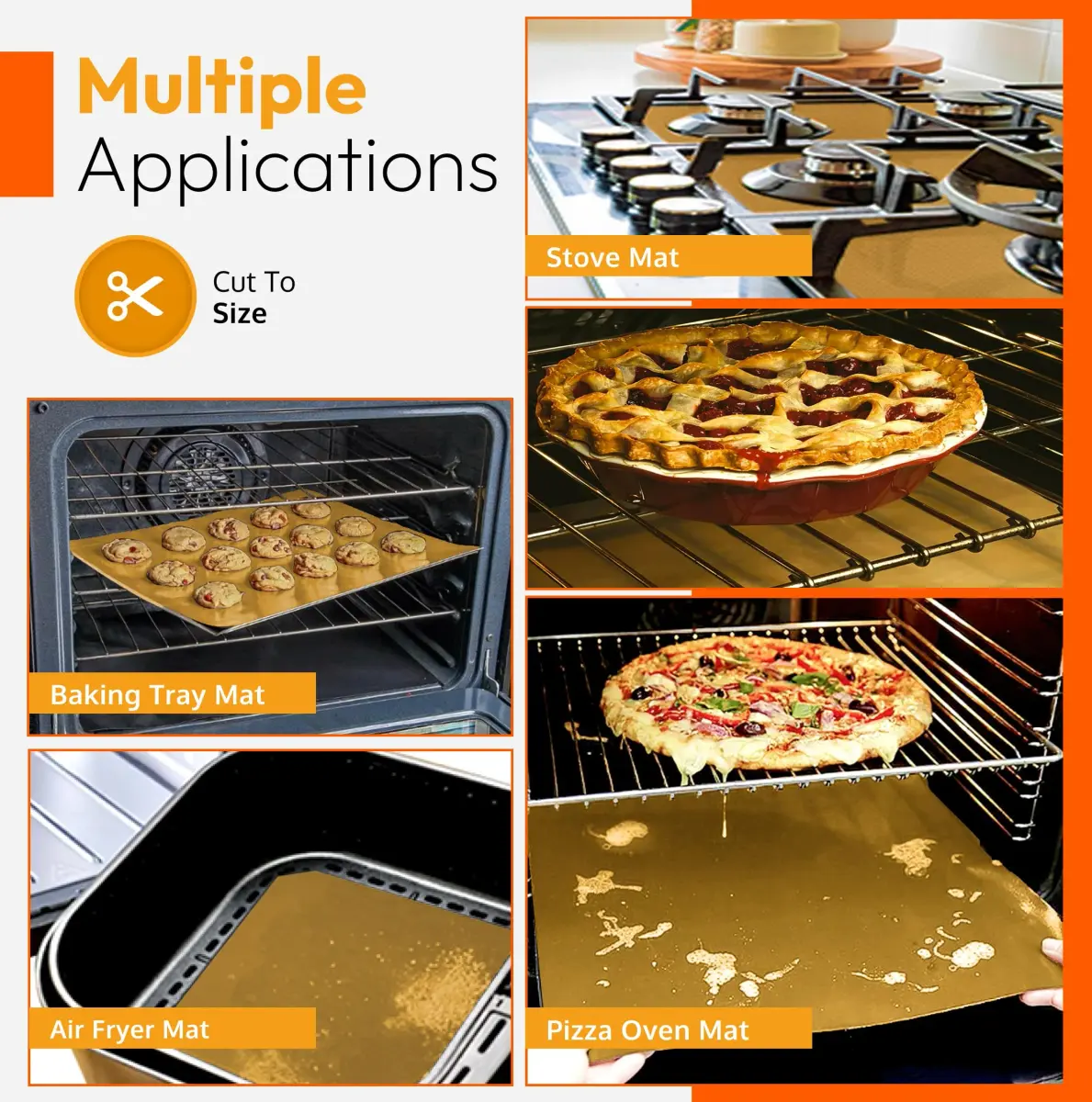 ThreadNanny Oven Liners 2 Pack 43cm x 63.5cm (17"x 25") | Protects Oven from Spills, BPA & PFOA Free - view 7