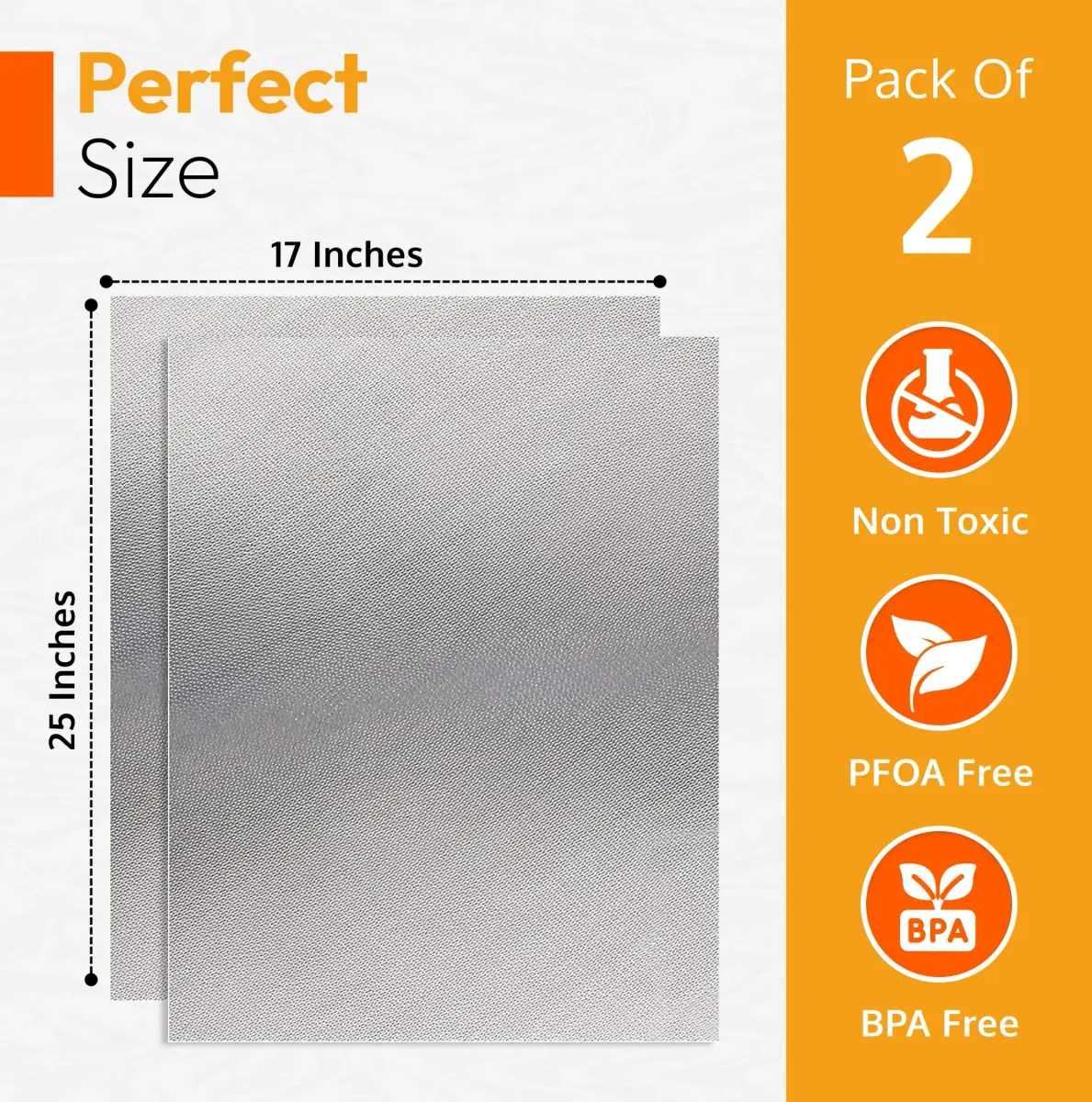 ThreadNanny Oven Liners 2 Pack 43cm x 63.5cm (17"x 25") | Protects Oven from Spills, BPA & PFOA Free - view 3