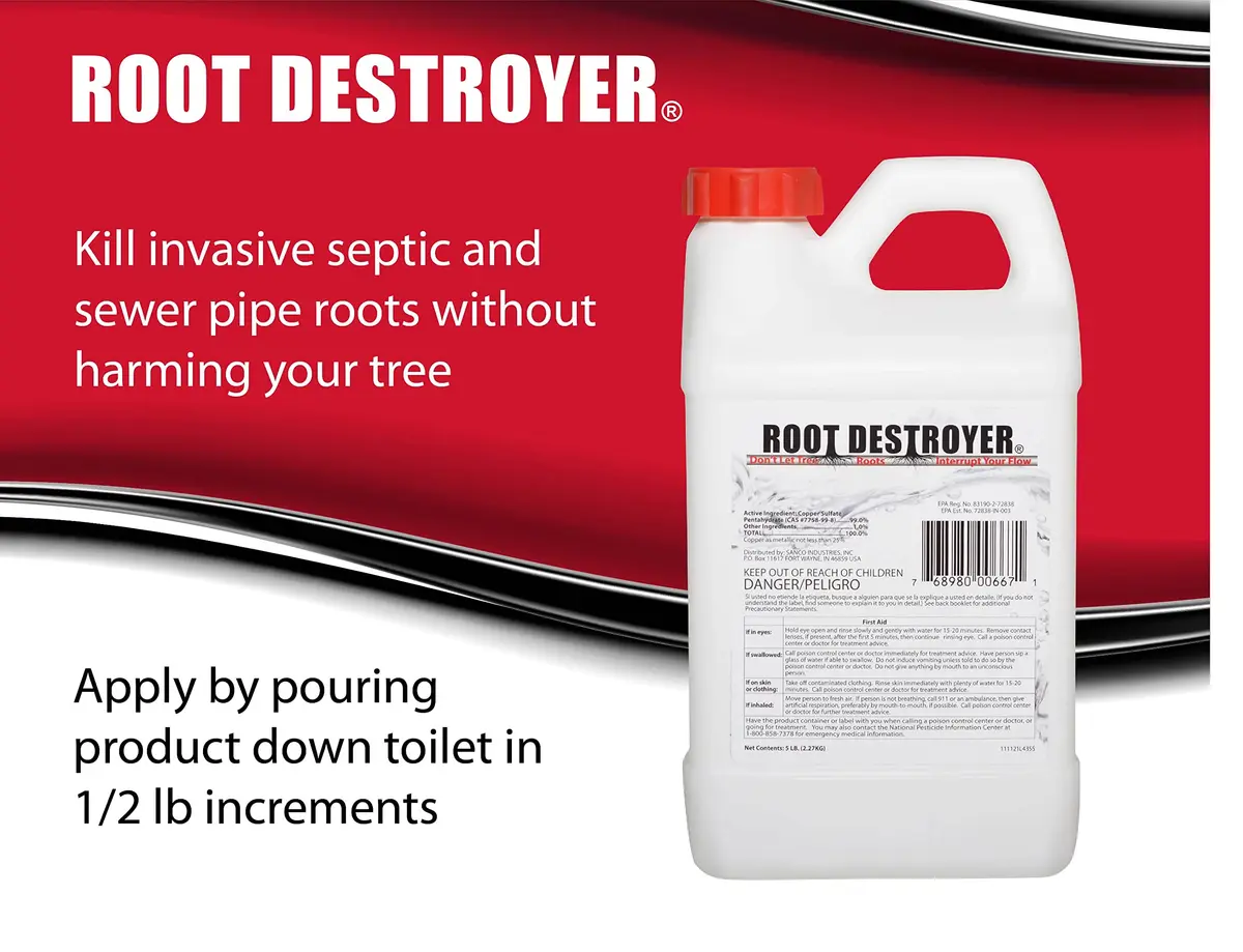 Sanco Industries Root Destroyer 5lbs | Copper Sulfate Root Killer for Sewer & Drain Lines - view 4