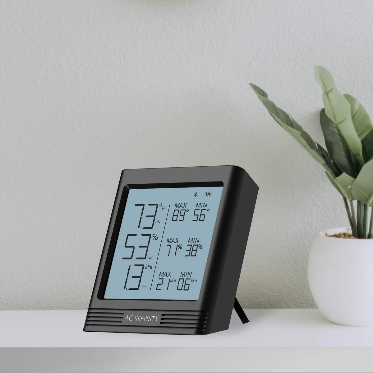 AC Infinity Smart Hygrometer B2 with Bluetooth App | Temperature, Humidity & VPD Monitor (Black) - view 7