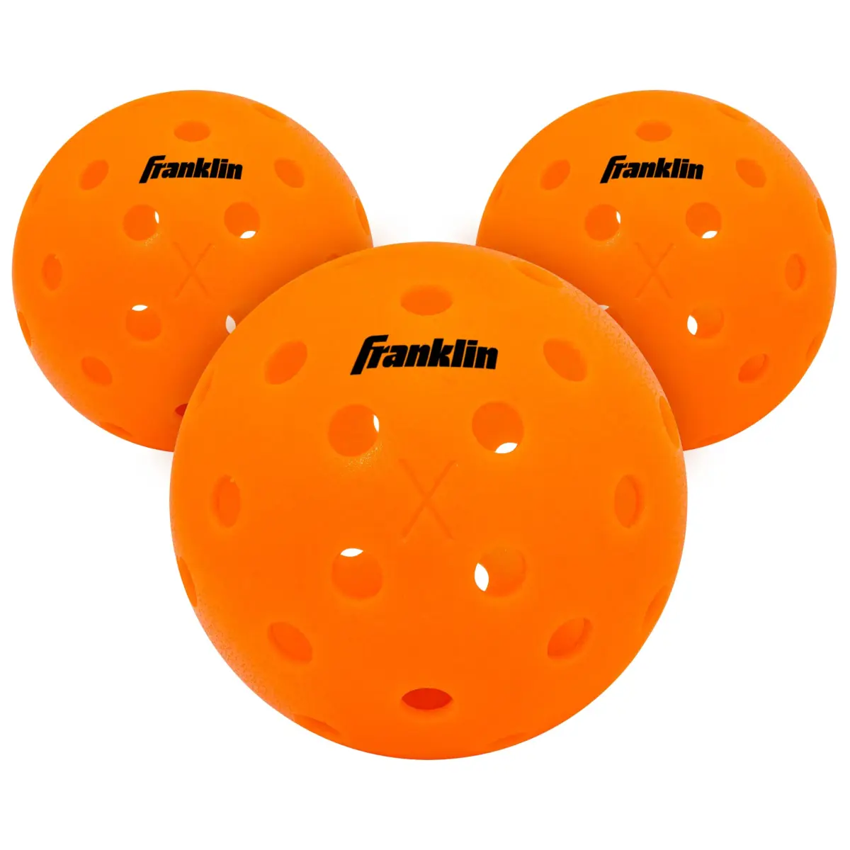 Franklin Sports X-40 Outdoor Pickleballs 74mm (3 Pack, Lava) | USAPA Approved Tournament Balls - main product image