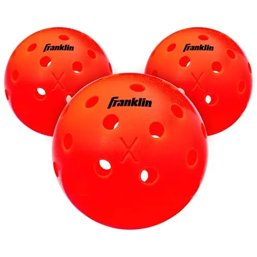 Franklin Sports X-40 Outdoor Pickleballs 74mm (3 Pack, Ember) | USAPA Approved Tournament Balls - main product image