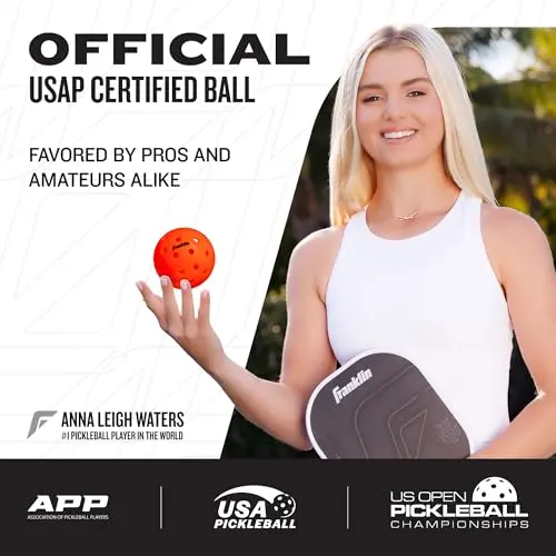 Franklin Sports X-40 Outdoor Pickleballs 74mm (3 Pack, Ember) | USAPA Approved Tournament Balls - view 2