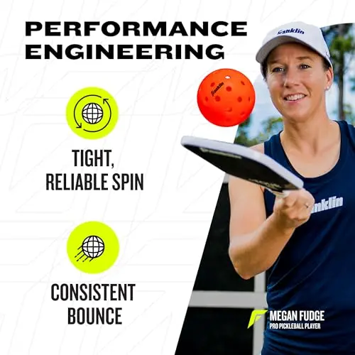 Franklin Sports X-40 Outdoor Pickleballs 74mm (3 Pack, Ember) | USAPA Approved Tournament Balls - view 3