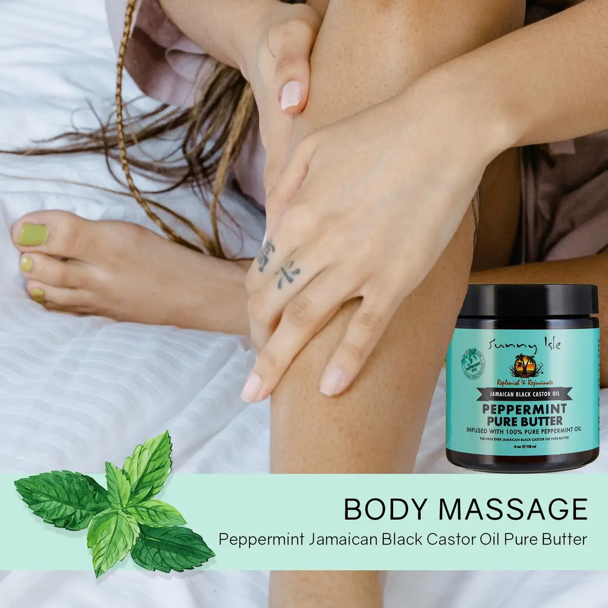 Sunny Isle Jamaican Black Castor Oil Peppermint 4oz | Moisturizes Hair & Skin, Supports Growth, Soothes Dry Areas - view 5