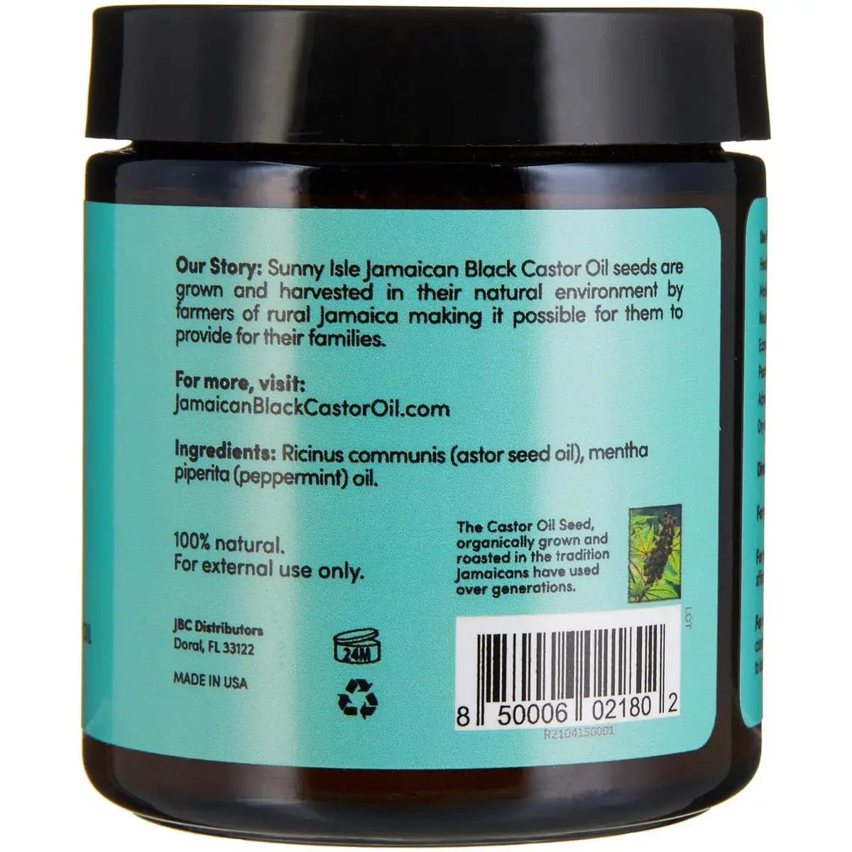 Sunny Isle Jamaican Black Castor Oil Peppermint 4oz | Moisturizes Hair & Skin, Supports Growth, Soothes Dry Areas - view 8