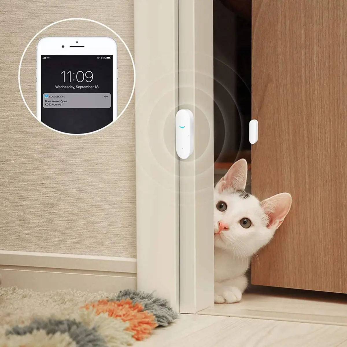 SENCKIT 2-Pack WiFi Door & Window Sensors | Home Security Alarm System with Alexa & Google Compatibility - view 5