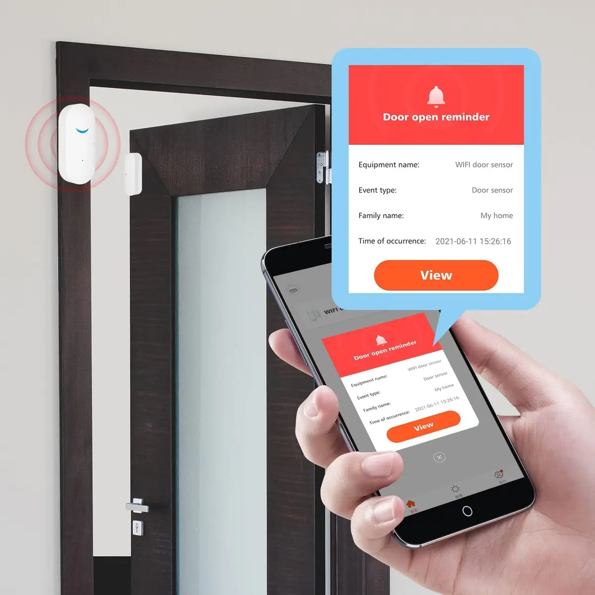 SENCKIT 2-Pack WiFi Door & Window Sensors | Home Security Alarm System with Alexa & Google Compatibility - main product image