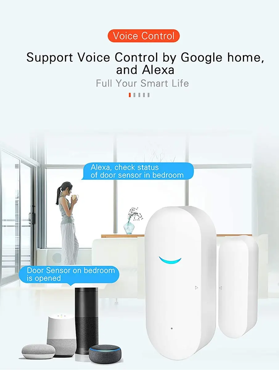 SENCKIT 2-Pack WiFi Door & Window Sensors | Home Security Alarm System with Alexa & Google Compatibility - view 3