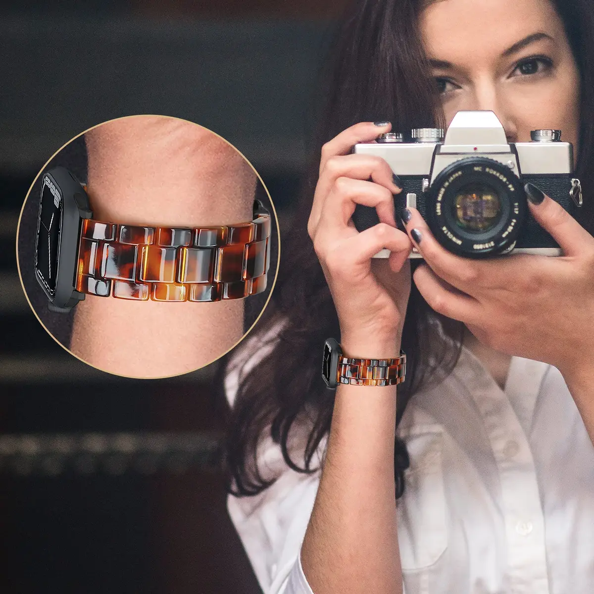 Vamyzji Apple Watch Band 49mm 45mm 44mm 42mm Waterproof Resin for Series 1-11, Ultra, SE | Stylish & Lightweight - view 6
