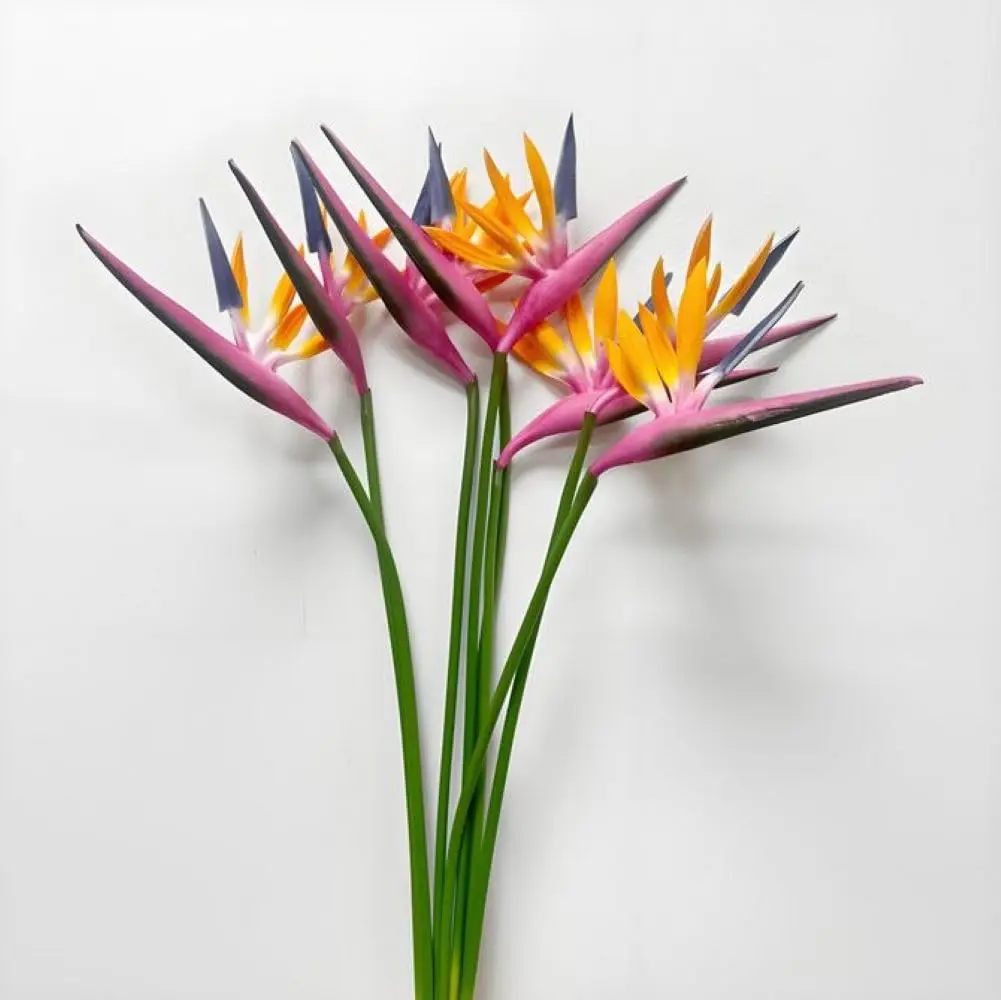 Corkwaw Purple Bird of Paradise Artificial Flowers 55cm (21.5 Inch) Pack of 8 | Realistic Style for Home Decor - view 4