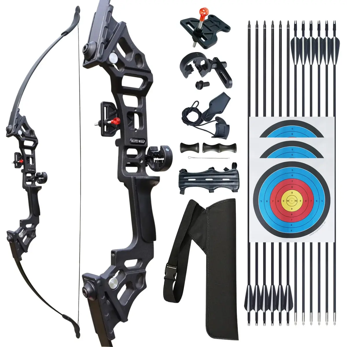 IS-TONGTU Takedown Recurve Bow and Arrow Set Right Handed 51 inch 50 lb | Complete Archery Kit for Beginners - main product image