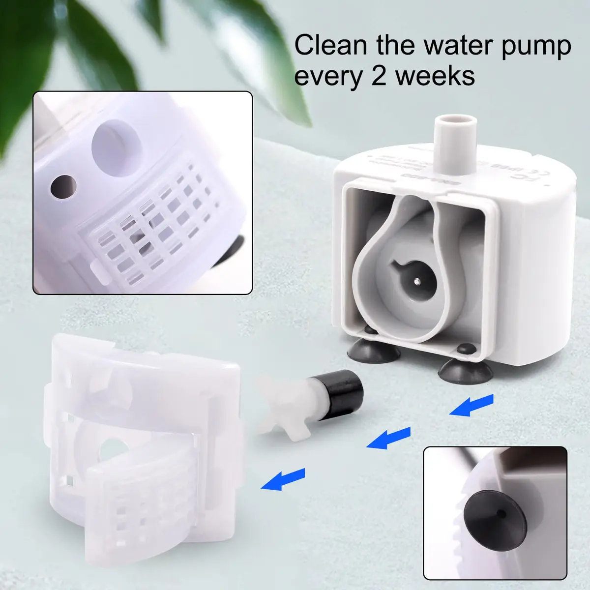 Petilog Water Pump for Cat Fountain 5V | Ultra Quiet Stainless Steel Pump for 3.2L/108oz Fountain - view 6