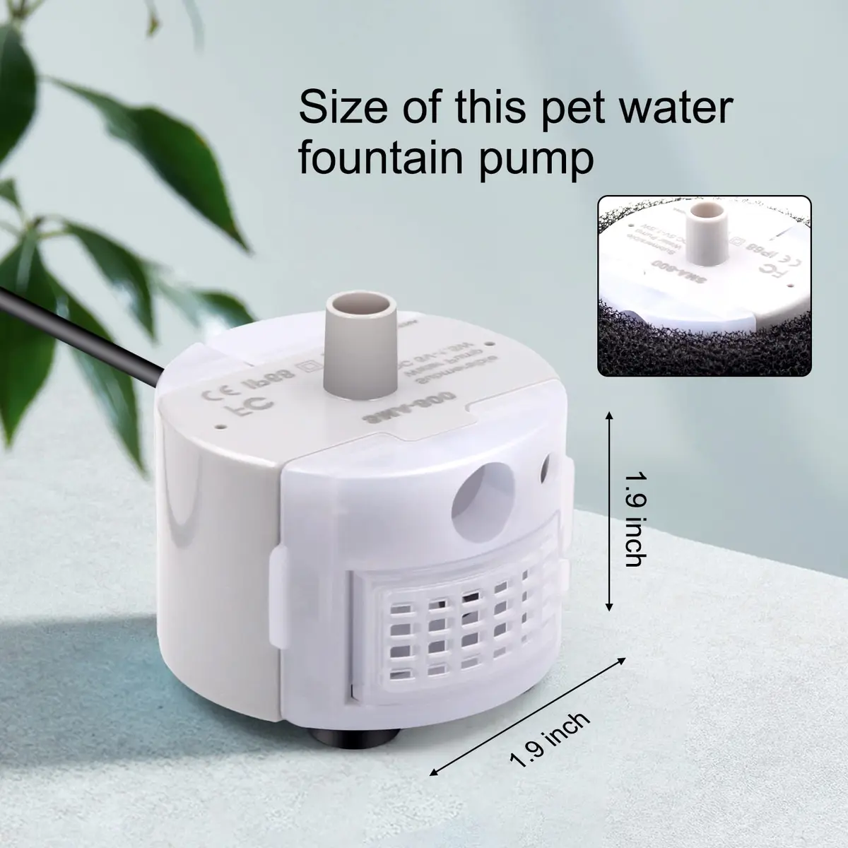 Petilog Water Pump for Cat Fountain 5V | Ultra Quiet Stainless Steel Pump for 3.2L/108oz Fountain - view 3