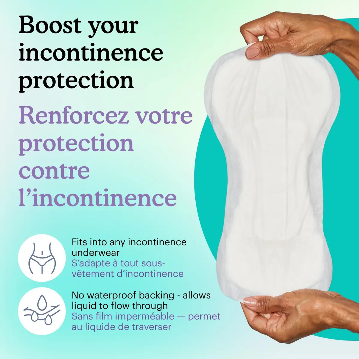 Because Overnight Incontinence Booster Pads for Men and Women | Extra 4 Cups Absorbency, Soft, Unisex, 20 Count - view 7