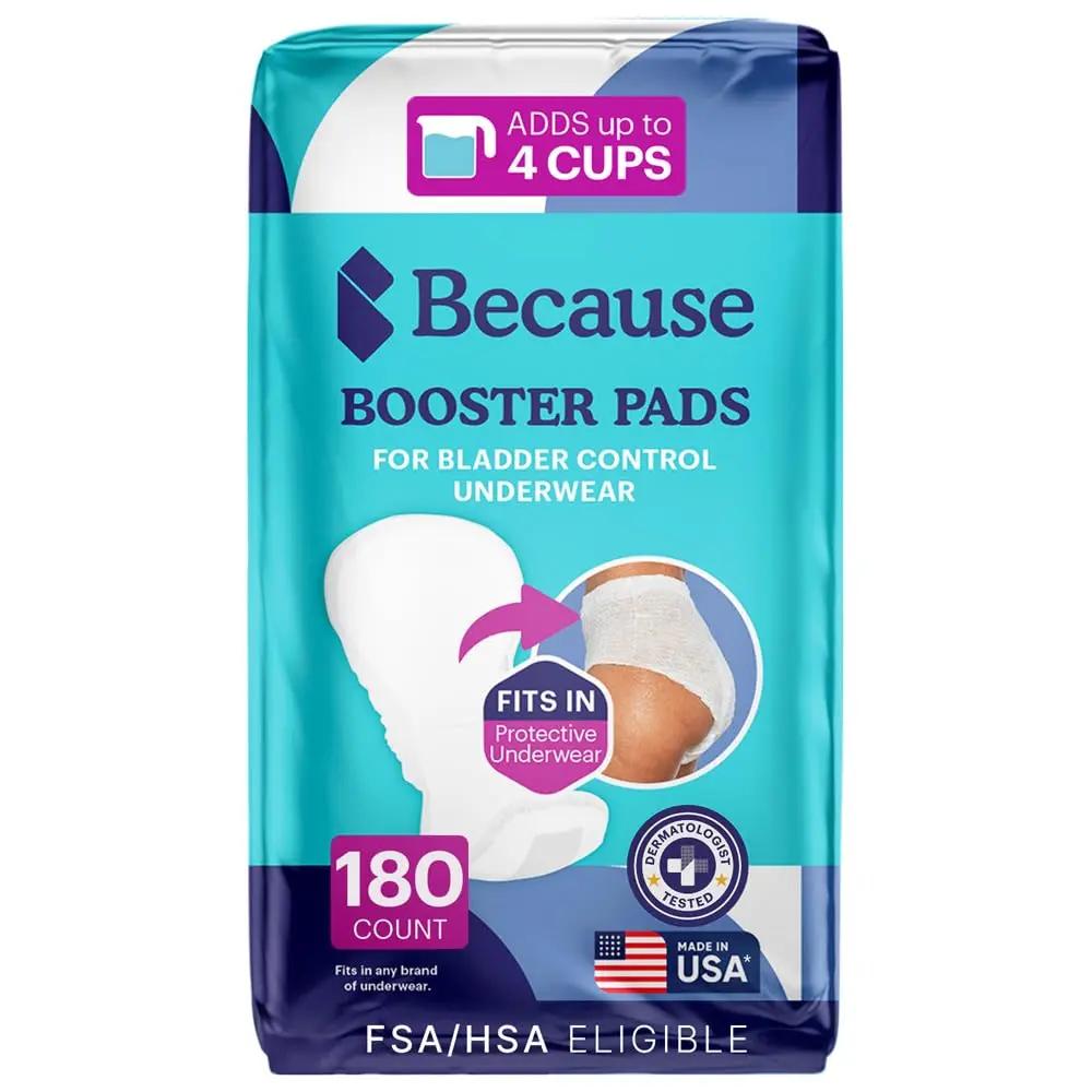 Because Overnight Booster Pads Fits All Adult Diapers | Extra Absorbency for Night Use - main product image
