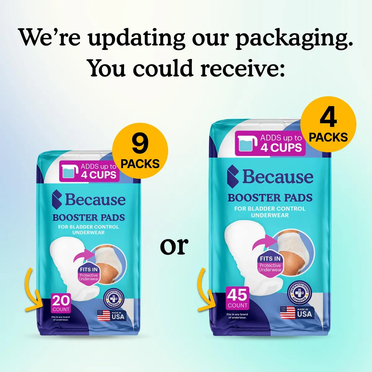 Because Overnight Booster Pads Fits All Adult Diapers | Extra Absorbency for Night Use - view 2