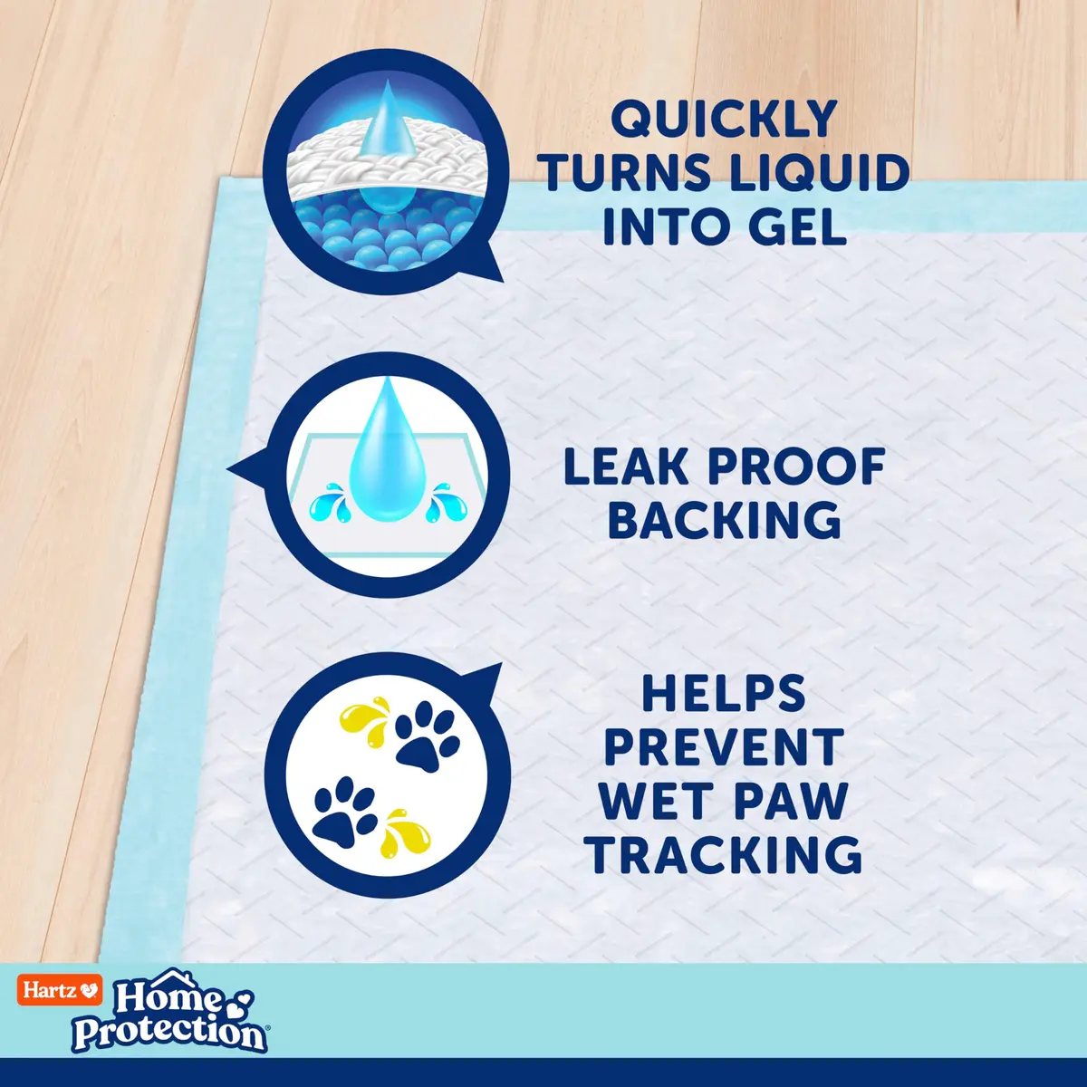 Hartz Dog Training Pads XXL 30 x 30 inches | Odor Eliminating, Leak-Proof, Super Absorbent (70-120c) - view 5