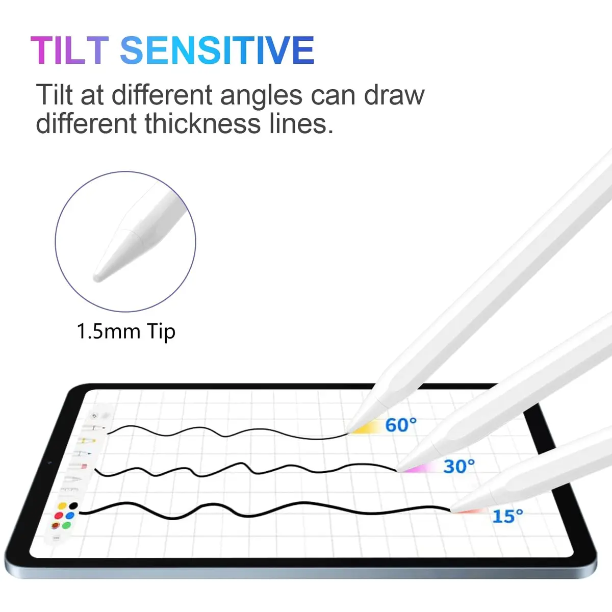 COO Stylus Pen for iPad 10th/9th/8th/7th/6th Gen, Pro 12.9/11, Air 5/4/3, Mini 6/5 | Palm Rejection & Fast Charge - view 5