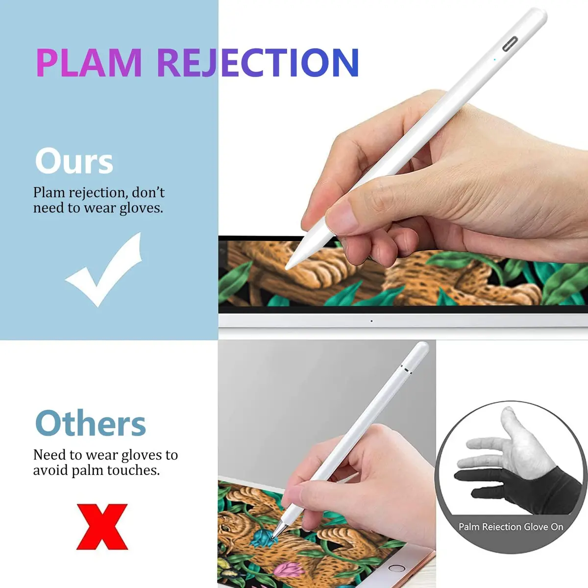 COO Stylus Pen for iPad 10th/9th/8th/7th/6th Gen, Pro 12.9/11, Air 5/4/3, Mini 6/5 | Palm Rejection & Fast Charge - view 3