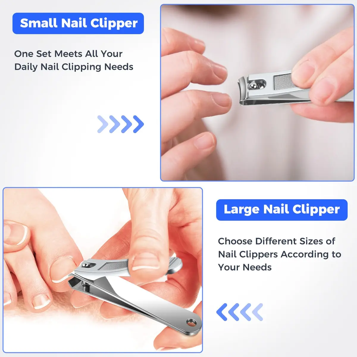 DRMODE Finger Nail Clippers Set 2 Pack | Sharp Stainless Steel, Compact & Long-Lasting for Men & Women - view 5