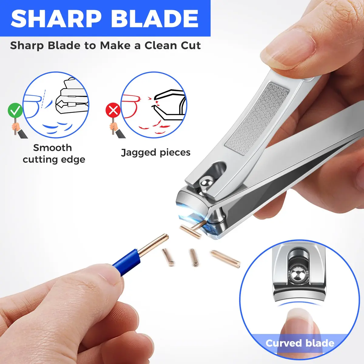 DRMODE Finger Nail Clippers Set 2 Pack | Sharp Stainless Steel, Compact & Long-Lasting for Men & Women - view 2