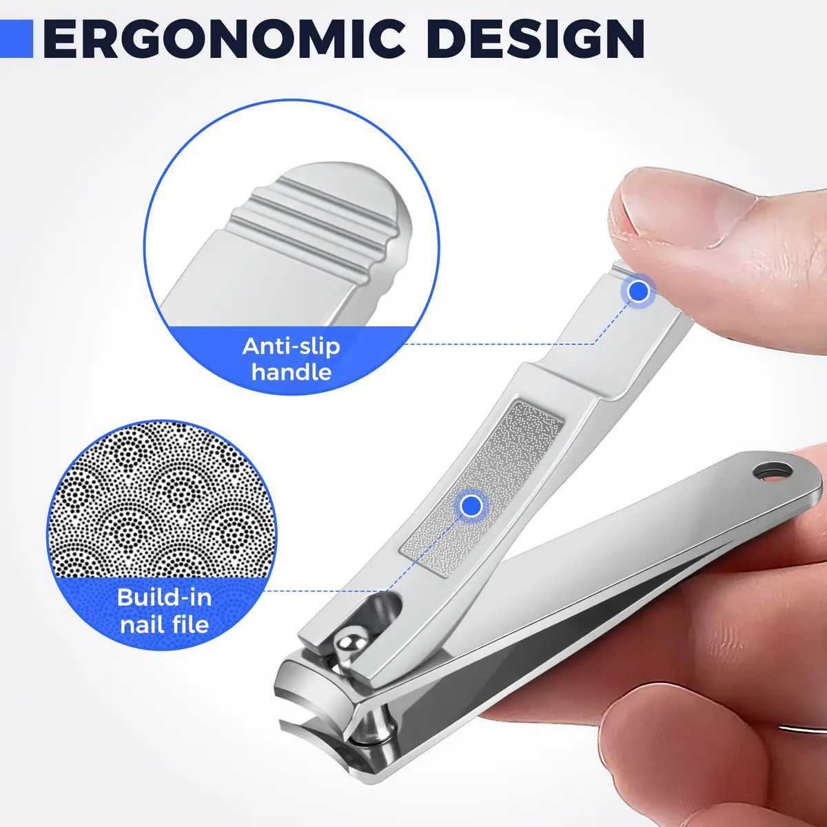 DRMODE Finger Nail Clippers Set 2 Pack | Sharp Stainless Steel, Compact & Long-Lasting for Men & Women - view 3