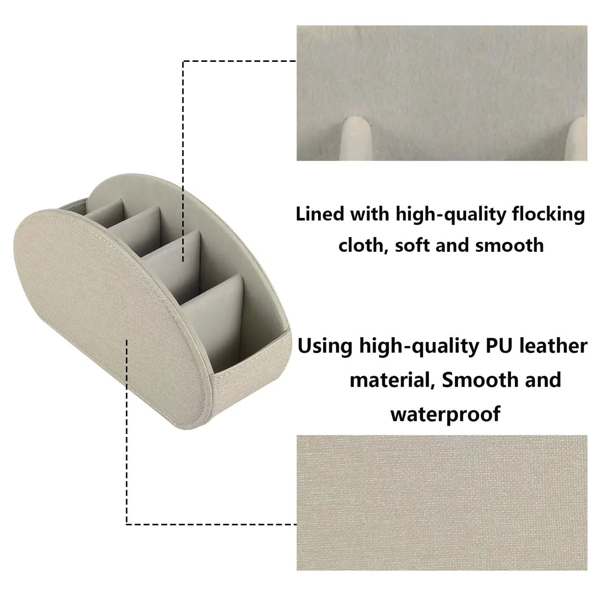 RHCSZ Remote Control Holder 22cm (8.5in) | Classic Cream 5-Compartment Organizer Box - view 5