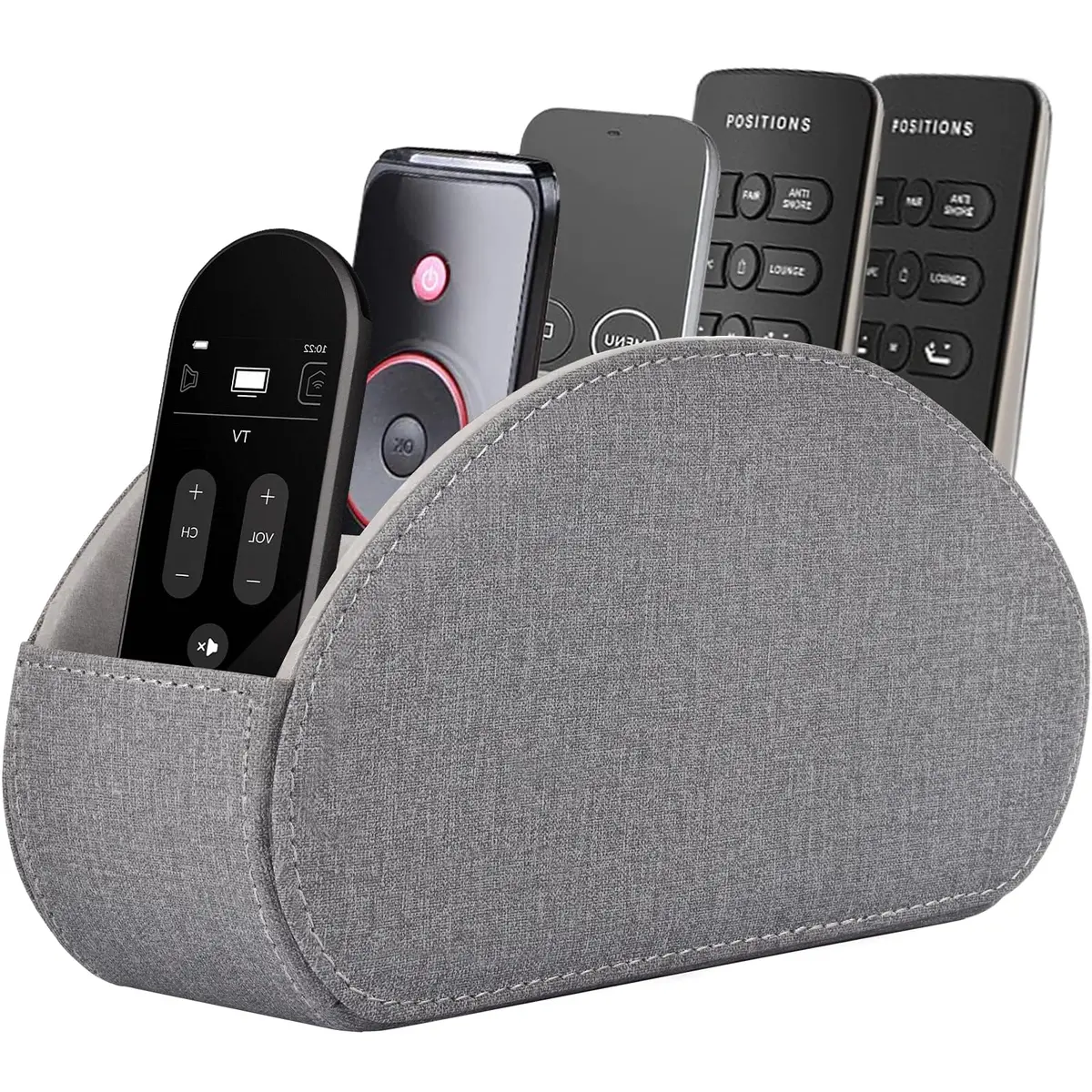 RHCSZ Remote Control Holder Grey 21.5cm (8.46in) | 5 Compartment Bedside Organizer - main product image