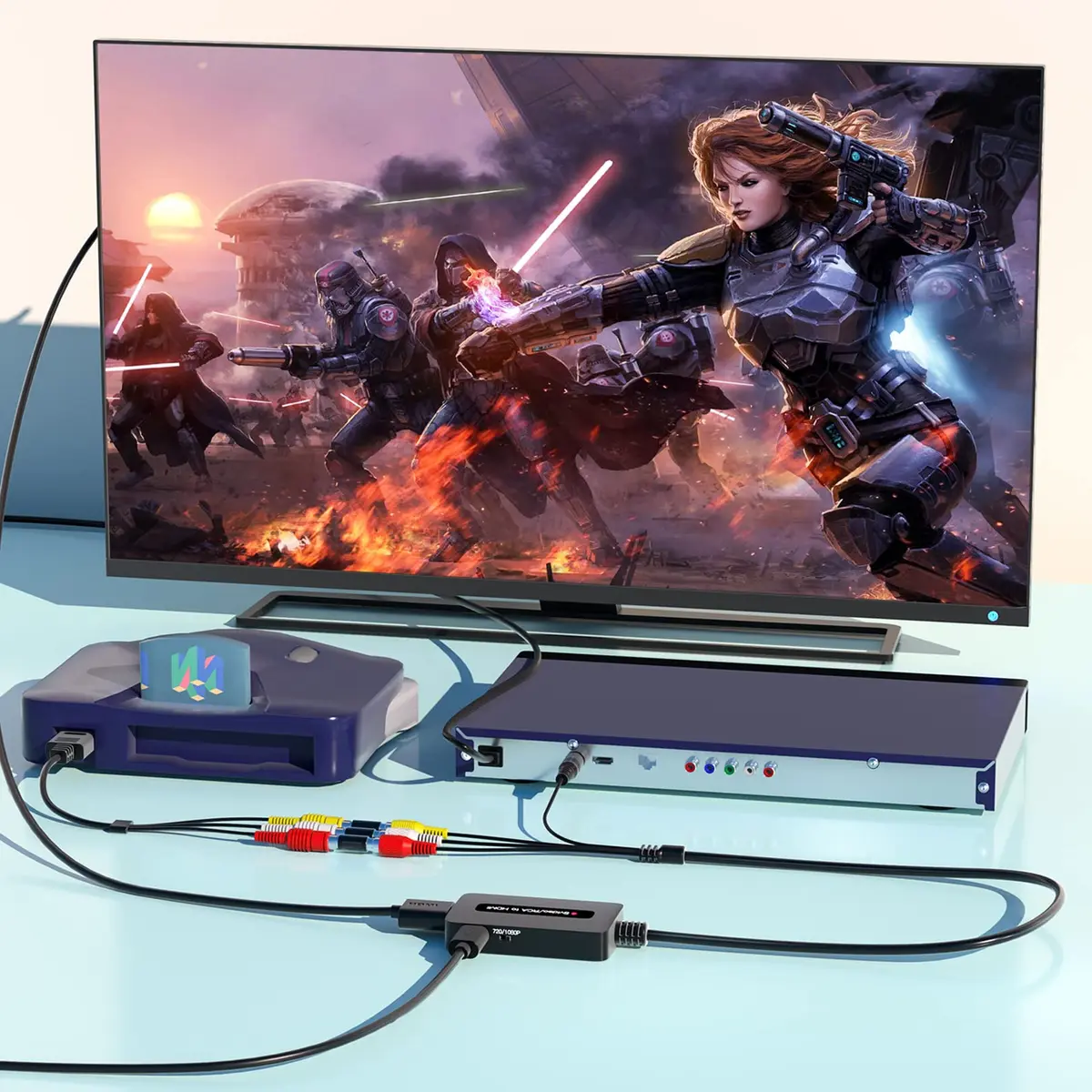 Sedytetoc RCA Svideo to HDMI Converter with HD Cable (RCA and Svideo Integrated) | Full HD Upscaling for TV & Projectors - view 7