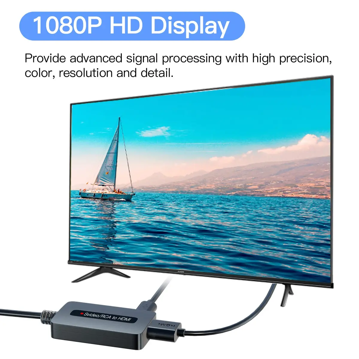 Sedytetoc RCA Svideo to HDMI Converter with HD Cable (RCA and Svideo Integrated) | Full HD Upscaling for TV & Projectors - view 4