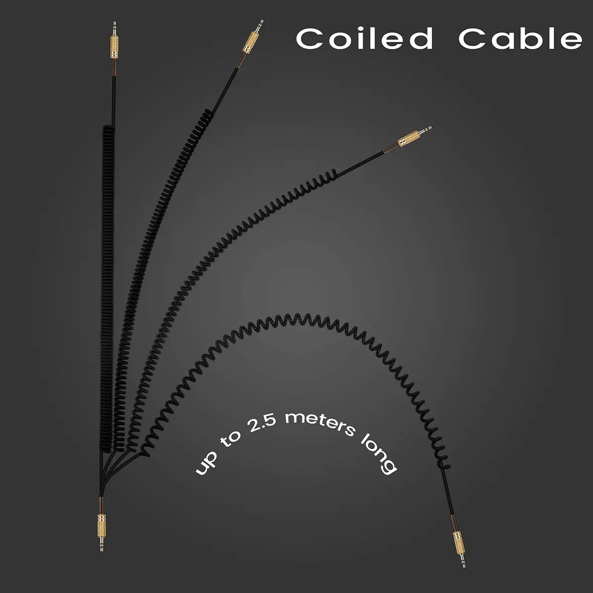 BUTIAO Replacement Aux Extension Cord 3.5mm for Marshall Speakers | Coiled Audio Cable 1m-2.5m - view 8