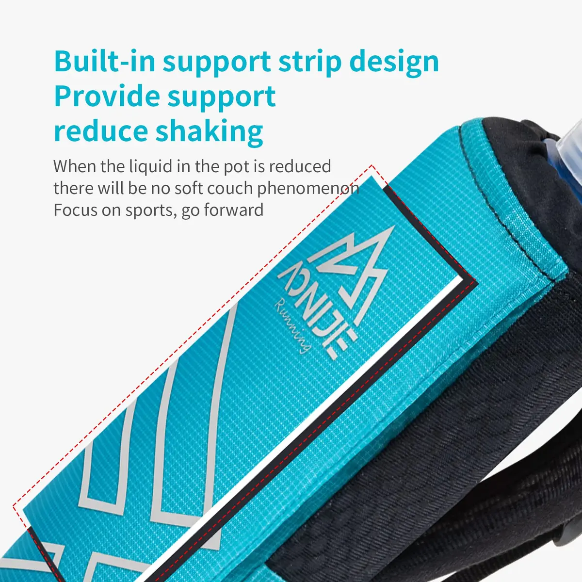 AONIJIE Handheld Hydration Pack with 500ml Soft Flask | Adjustable Strap, Reflective Trim, Multiple Pockets - view 5