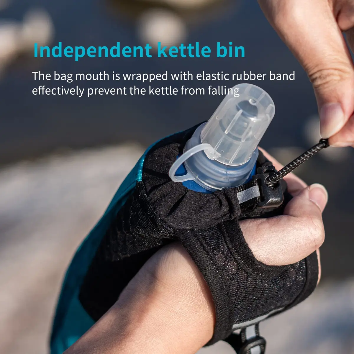 AONIJIE Handheld Hydration Pack with 500ml Soft Flask | Adjustable Strap, Reflective Trim, Multiple Pockets - view 4