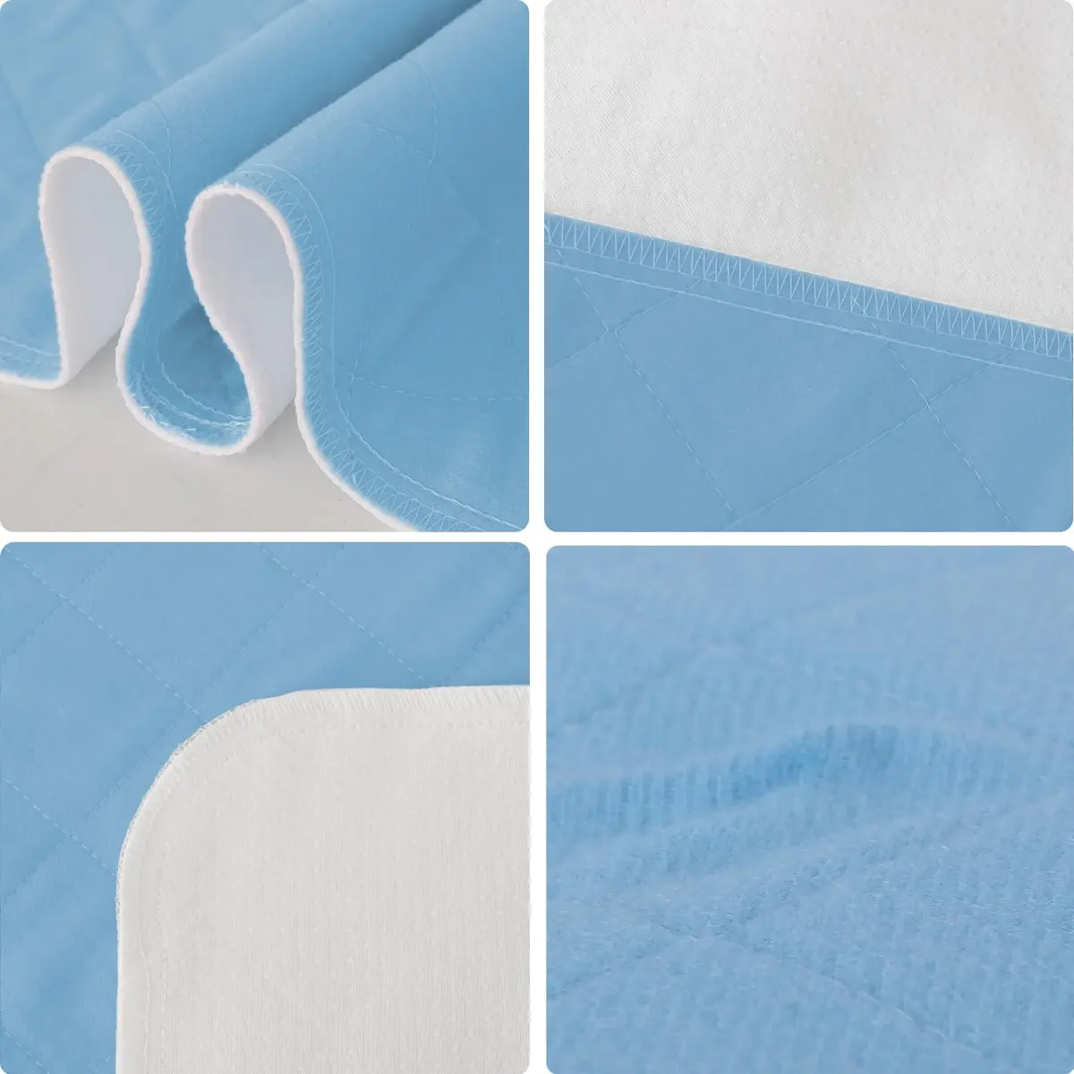 SPRINGSPIRIT Washable Waterproof Bed Pads 36'' x 34'' (2-Pack, Blue) | 4-Layer Protection for Incontinence - view 4