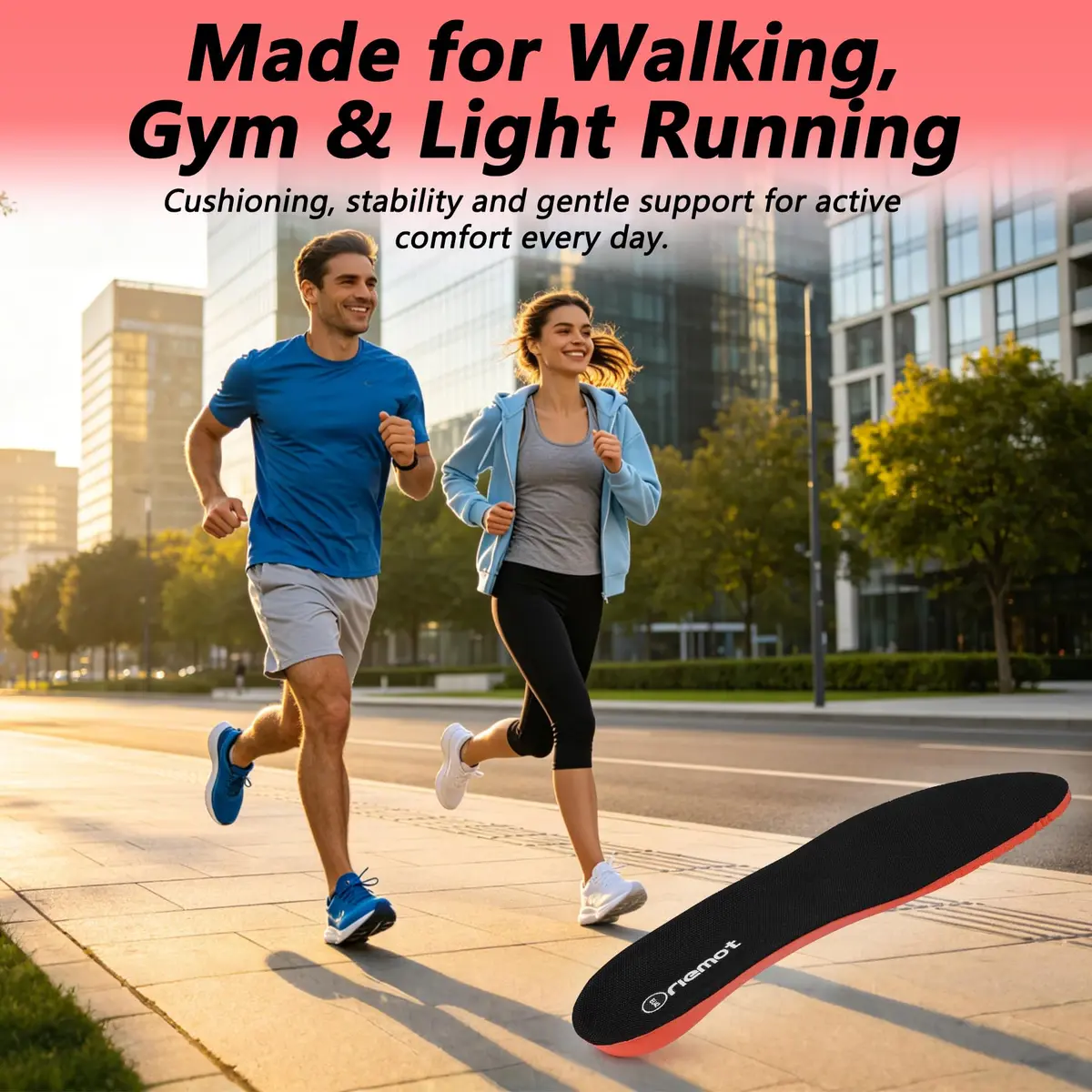 riemot Sports Insoles for Men with PU Cushioning | Full-Length Shoe Inserts for Comfort & Support - view 6