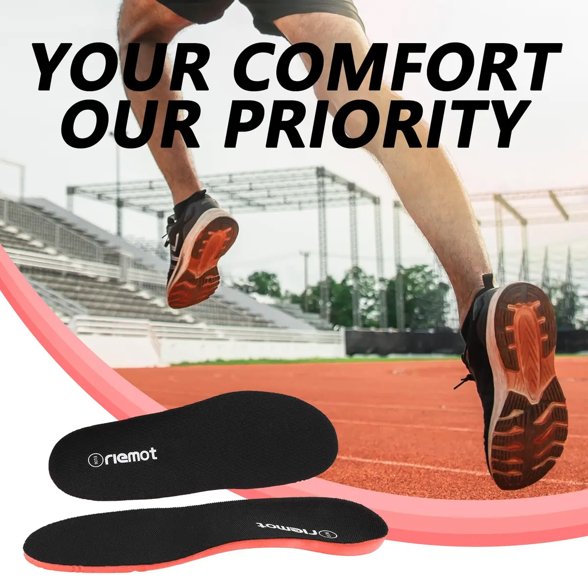 riemot Sports Insoles for Men with PU Cushioning | Full-Length Shoe Inserts for Comfort & Support - view 7